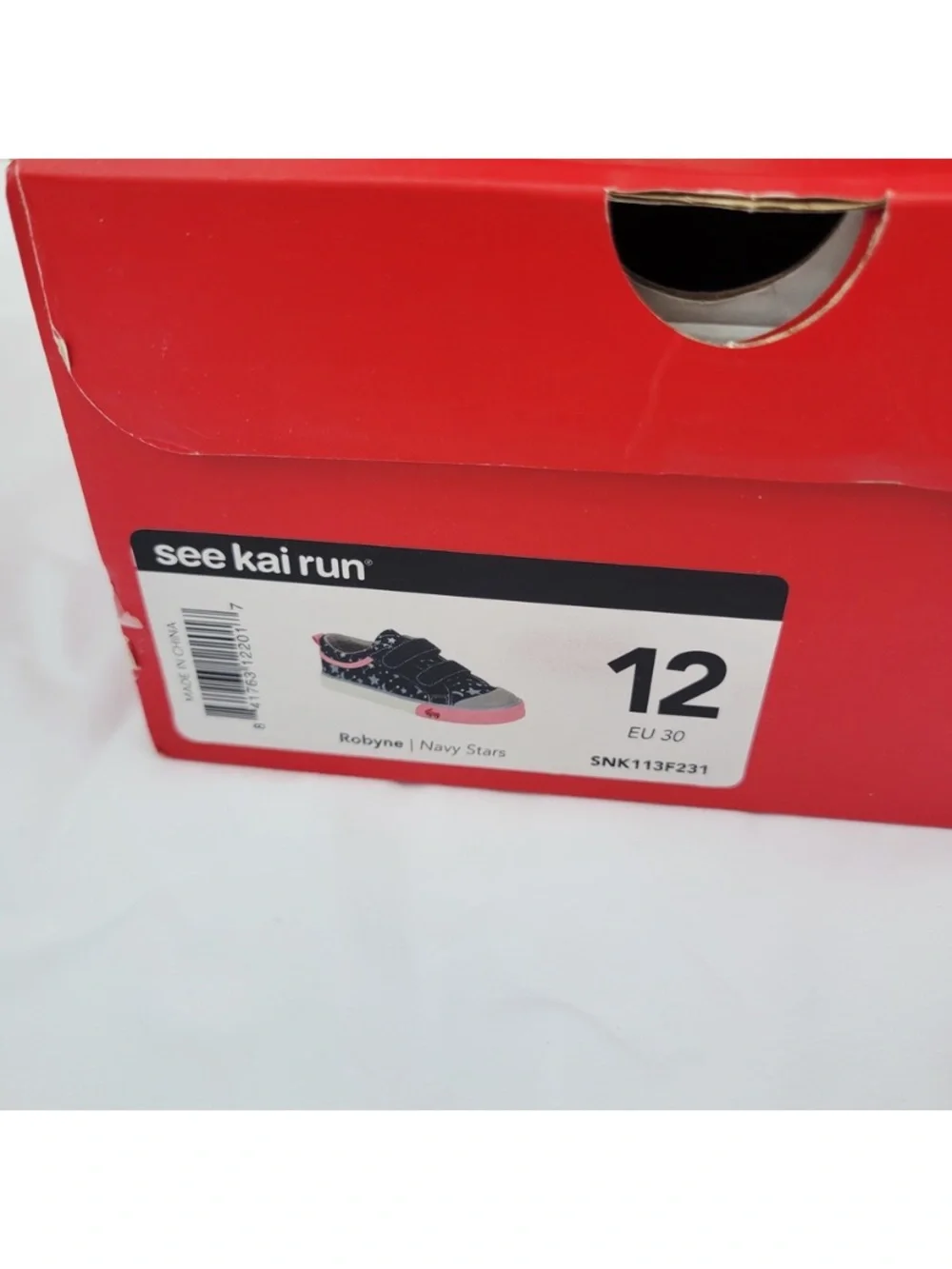 NIB See Kai Run Girl's Navy Stars Robyne Sneakers - child size 12